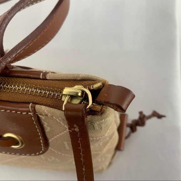 Vintage Dooney & Bourke Signature Canvas with Leather Trim Handbag in Brown Pink - Picture 7 of 16